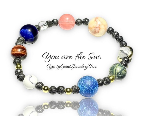 Solar System Universe Galaxy Star Dragon Vein Agate Multi Gemstone