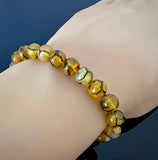 Yellow Dragons Vein Agate Gemstone Energy Bracelet