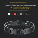 Titanium Steel Magnetic Ochre Therapy Bracelet (Black & Black/Gold)