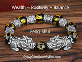 FENG SHUI BLACK OBSIDIAN PIXIU Energy Bead Bracelet