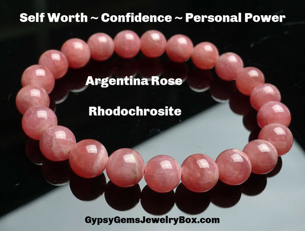 RHODOCHROSITE Argentina Inca Rose Energy Bracelet
